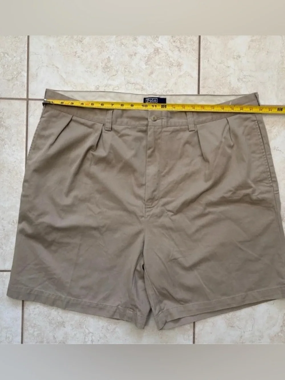 Polo Ralph Lauren Khaki Pleated Chino Shorts Men's Size 44